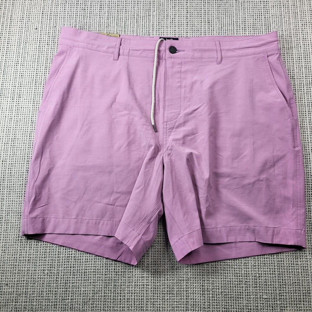 Faherty All Day Shorts Mens 38 Pink Chino Stretch Microfiber 7 Inseam Casual